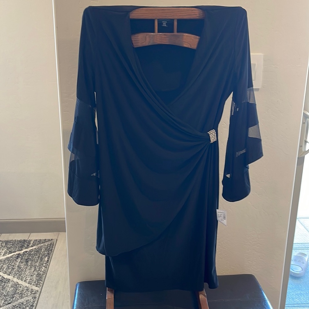 R&M Richards Size Petite 14p black dress